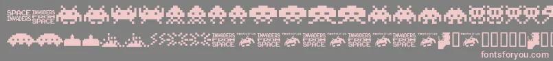 Invaders.From.Space.Fontvir.Us Font – Pink Fonts on Gray Background