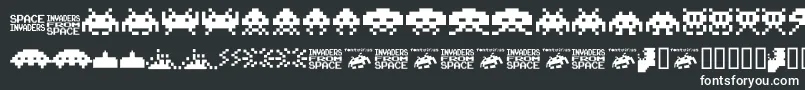 Invaders.From.Space.Fontvir.Us-fontti – valkoiset fontit mustalla taustalla