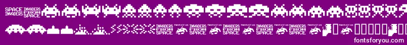 Saiba mais sobre a fonte Invaders.From.Space.Fontvir.Us Fonte Invaders.From.Space.Fontvir.Us – fontes brancas em um fundo violeta