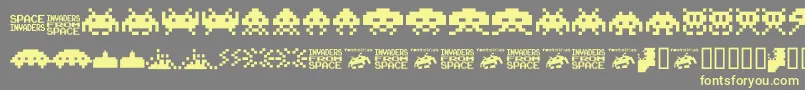 fuente Invaders.From.Space.Fontvir.Us – Fuentes Amarillas Sobre Fondo Gris