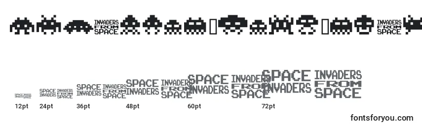 Rozmiary czcionki Invaders.From.Space.Fontvir.Us