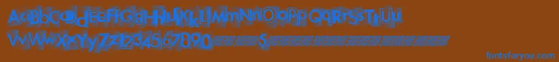 Newhighs Font – Blue Fonts on Brown Background
