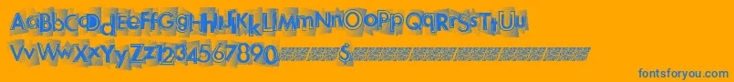 Newhighs-Schriftart – Blaue Schriften auf orangefarbenem Hintergrund