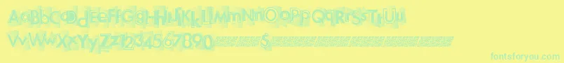 Newhighs Font – Green Fonts on Yellow Background