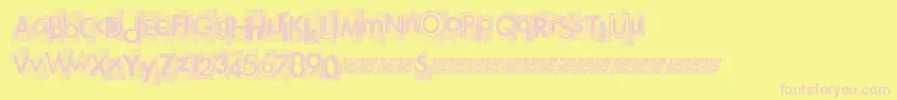 Newhighs Font – Pink Fonts on Yellow Background