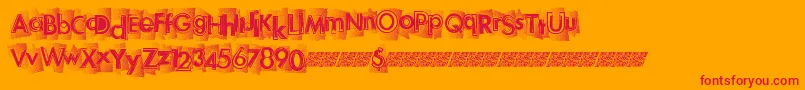 Newhighs-Schriftart – Rote Schriften auf orangefarbenem Hintergrund