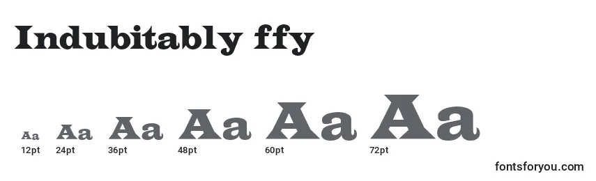 Размеры шрифта Indubitably ffy