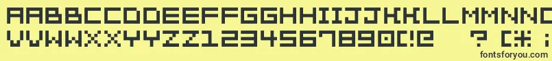 Bit Trip7 Srb Font – Black Fonts on Yellow Background