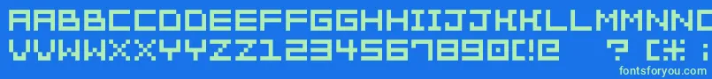 Bit Trip7 Srb Font – Green Fonts on Blue Background