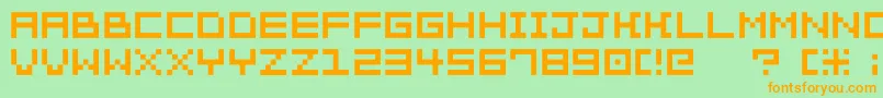 Bit Trip7 Srb Font – Orange Fonts on Green Background