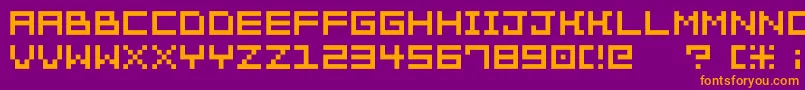 Bit Trip7 Srb Font – Orange Fonts on Purple Background