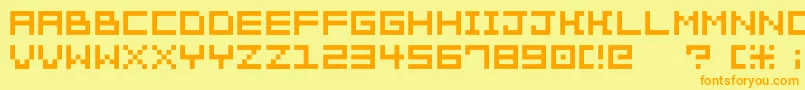 Bit Trip7 Srb Font – Orange Fonts on Yellow Background