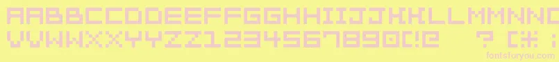 Bit Trip7 Srb Font – Pink Fonts on Yellow Background