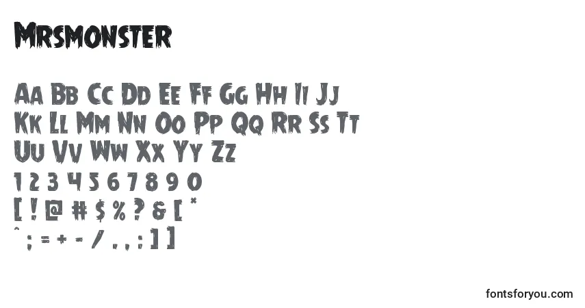 Mrsmonster-fontti – aakkoset, numerot, erikoismerkit