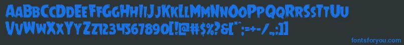 Mrsmonster Font – Blue Fonts on Black Background