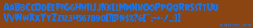 Weitere Informationen zur Mrsmonster-Schriftart Mrsmonster-Schriftart – Blaue Schriften auf braunem Hintergrund