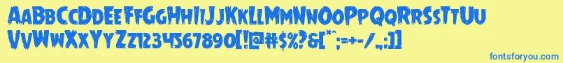 Mrsmonster Font – Blue Fonts on Yellow Background