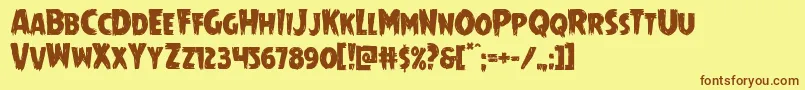 Mrsmonster Font – Brown Fonts on Yellow Background