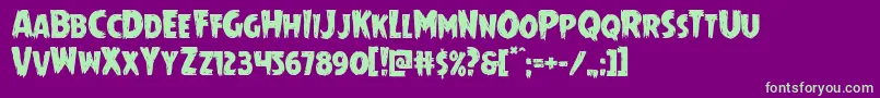 Mrsmonster Font – Green Fonts on Purple Background