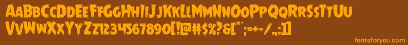 Mrsmonster Font – Orange Fonts on Brown Background