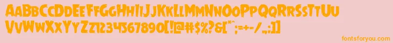 Mrsmonster Font – Orange Fonts on Pink Background