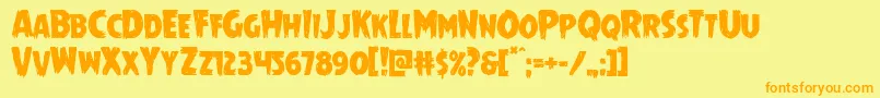 Mrsmonster Font – Orange Fonts on Yellow Background