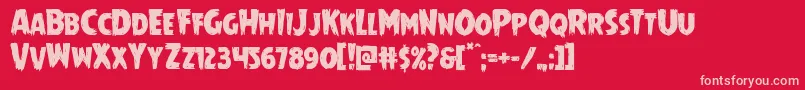 Mrsmonster Font – Pink Fonts on Red Background