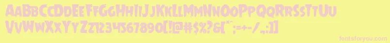 Mrsmonster Font – Pink Fonts on Yellow Background