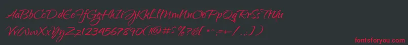 QwigleyRegular-Schriftart – Rote Schriften auf schwarzem Hintergrund