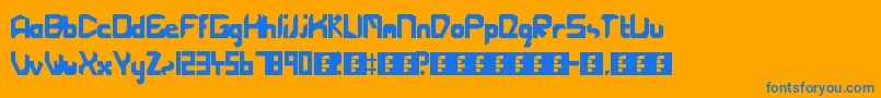 Cutting Font – Blue Fonts on Orange Background