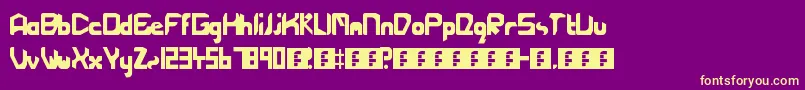 Cutting Font – Yellow Fonts on Purple Background