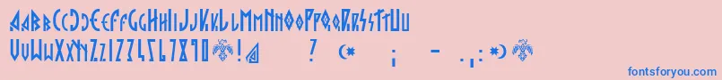 フォントHargita – ピンクの背景に青い文字