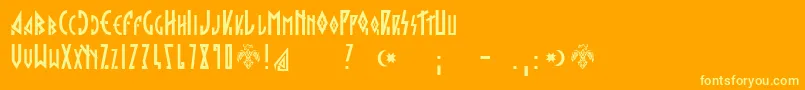 Hargita Font – Yellow Fonts on Orange Background