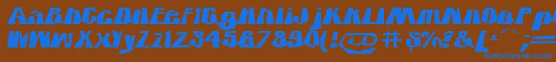 フォントIciclecountry – 茶色の背景に青い文字