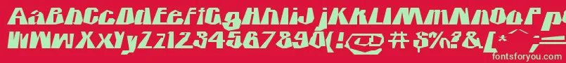 フォントIciclecountry – 赤い背景に緑の文字