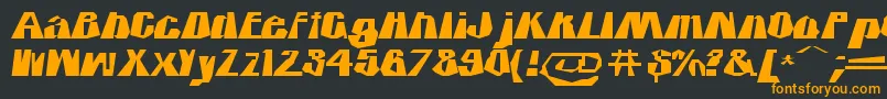 フォントIciclecountry – 黒い背景にオレンジの文字