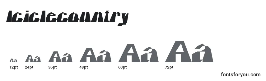 Размеры шрифта Iciclecountry