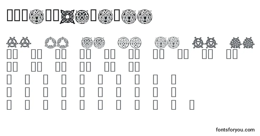 A fonte KrKelticThree – alfabeto, números, caracteres especiais