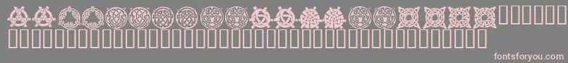 KrKelticThree-Schriftart – Rosa Schriften auf grauem Hintergrund
