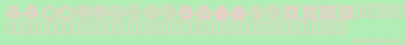 KrKelticThree-Schriftart – Rosa Schriften auf grünem Hintergrund
