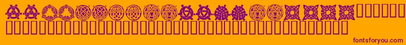 fuente KrKelticThree – Fuentes Moradas Sobre Fondo Naranja