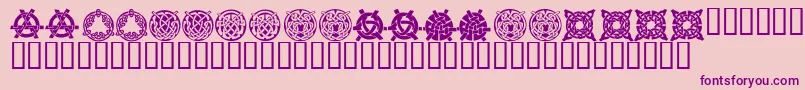 KrKelticThree-fontti – violetit fontit vaaleanpunaisella taustalla