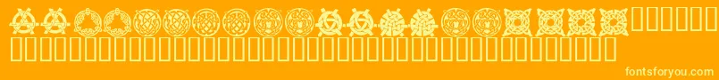 Шрифт KrKelticThree – жёлтые шрифты на оранжевом фоне