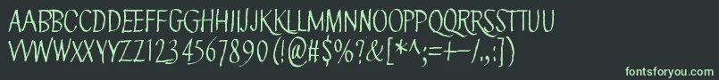 フォントGreenQueen – 黒い背景に緑の文字
