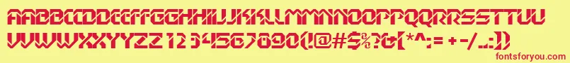 Dexgothicd Font – Red Fonts on Yellow Background