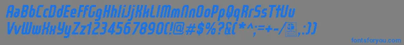 WoxModelistBoldItalicDemo Font – Blue Fonts on Gray Background