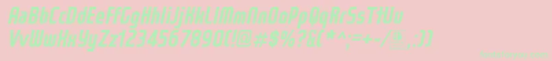 WoxModelistBoldItalicDemo Font – Green Fonts on Pink Background