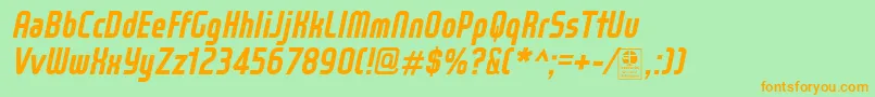 WoxModelistBoldItalicDemo Font – Orange Fonts on Green Background