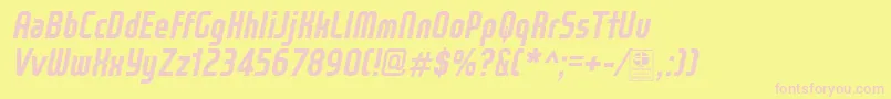 WoxModelistBoldItalicDemo Font – Pink Fonts on Yellow Background