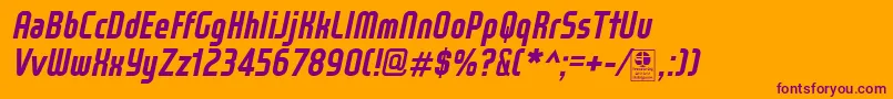 WoxModelistBoldItalicDemo Font – Purple Fonts on Orange Background